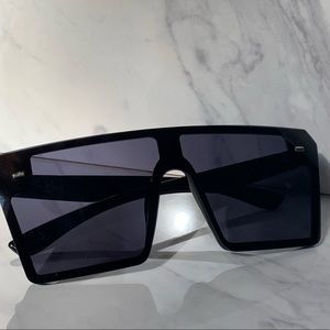 Thick black block shades